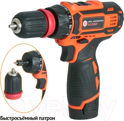 Аккумуляторная дрель-шуруповерт Калибр ДА-12-2 (101106)