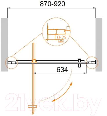 Душевая дверь Cezares MOLVENO-BA-1-90-C-Cr-IV