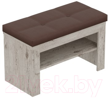 Тумба в прихожую Мебельград Соренто открытая (дуб бонифаций/кофе структурный матовый) - фото