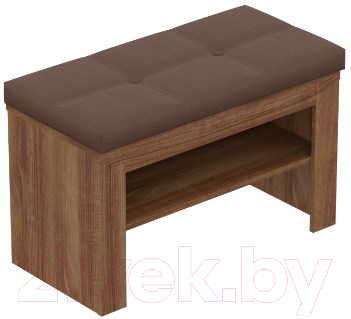 Тумба в прихожую Мебельград Соренто открытая (дуб стирлинг/кофе структурный матовый) - фото