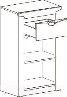 Тумба Мебельград Соренто с дверцей и ящиком (дуб бонифаций/кофе структурный матовый)