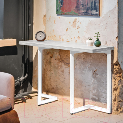 Обеденный стол Millwood Арлен 1 38-76x110x76 (дуб белый Craft/металл белый)