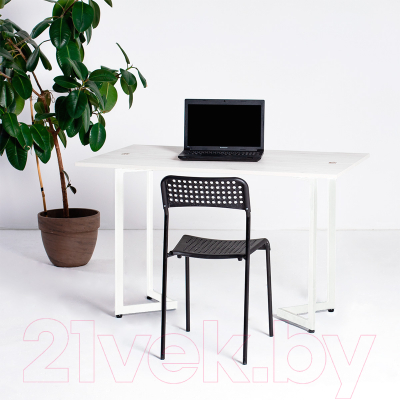 Обеденный стол Millwood Арлен 1 38-76x110x76 (дуб белый Craft/металл белый)