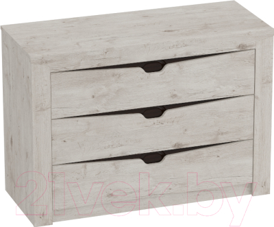Комод Мебельград Соренто с 3 ящиками (дуб бонифаций/кофе структурный матовый) - фото