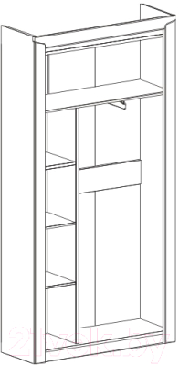 Шкаф Мебельград Соренто 2-х дверный 107x38.5x210 (дуб бонифаций/кофе структурный матовый)