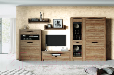 Шкаф Мебельград Соренто 2-х дверный 107x38.5x210 (дуб стирлинг/кофе структурный матовый)