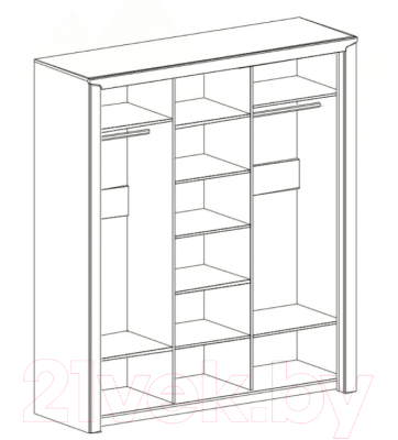 Шкаф-купе Мебельград Соренто с раздвижными дверями 194x62x220 (дуб бонифаций/кофе структурный матовый)