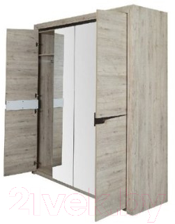 Шкаф Мебельград Соренто 4-х дверный 196.5x54.5x220 (дуб бонифаций/кофе структурный матовый)