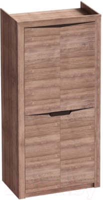 Шкаф Мебельград Соренто 2-х дверный 106.5x54.5x220 (дуб стирлинг/кофе структурный матовый) - фото