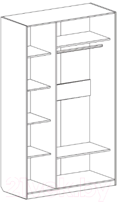 Шкаф Мебельград Николь 3-х дверный 132x56x227