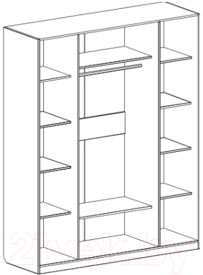 Шкаф Мебельград Николь 4-х дверный 176x56x235 (ясень жемчужный/ваниль)