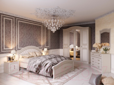 Шкаф Мебельград Николь 4-х дверный 176x56x235 (ясень жемчужный/ваниль)