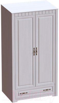 Шкаф Мебельград Прованс 2-х дверный 107x59x197 (бодега белая/платина премиум) - фото