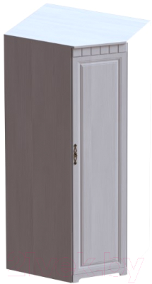 Шкаф Мебельград Прованс угловой  91x91x197 (бодега белая/платина премиум) - фото