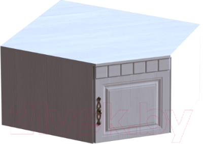 Антресоль Мебельград Прованс угловой (бодега белая/патина премиум) - фото