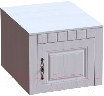 Антресоль Мебельград Прованс 1 дверный (бодега белая/платина премиум) - фото