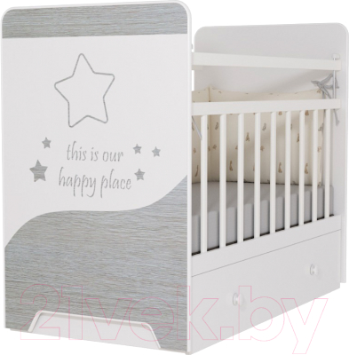 Детская кроватка VDK Cosmic маятник и ящик - фото