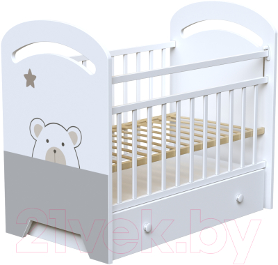 Детская кроватка VDK Birba маятник и ящик - фото