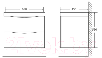 Тумба под умывальник BelBagno Marino-650-2C-SO-BL-P