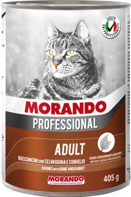 Влажный корм для кошек Morando Professional Кусочки с дичью и кроликом / 09958 - фото