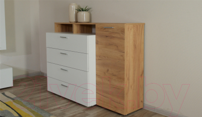 Тумба Империал Невио-1 (дуб крафт золотой/белый)