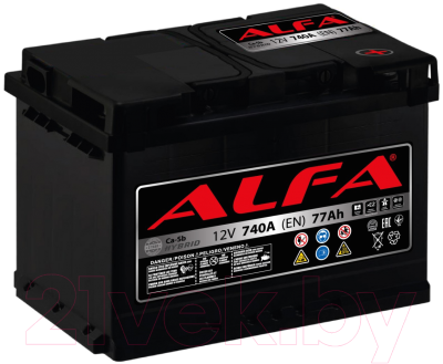 Автомобильный аккумулятор ALFA battery Hybrid R / AL 77.0 - фото