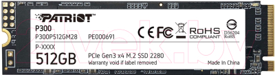 SSD диск Patriot P300 512GB M2 (P300P512GM28) - фото