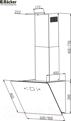 Вытяжка наклонная Backer AH60E-MC-F1 Black 12K