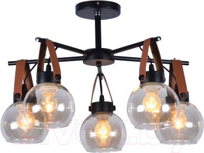 Потолочный светильник Mirastyle MX-1126/5 MBK+CR - фото