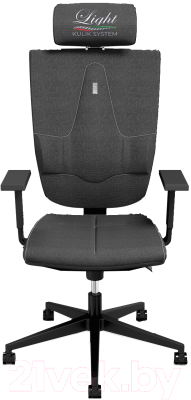Кресло офисное Kulik System Space азур (черный с подголовником) - фото