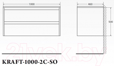 Тумба под умывальник BelBagno Kraft-1000-2C-SO-BO