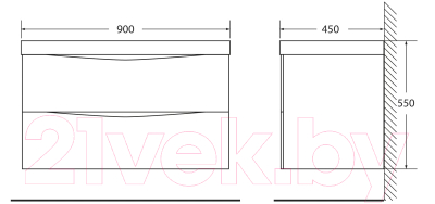 Тумба под умывальник BelBagno Marino-900-2C-SO-BO-P