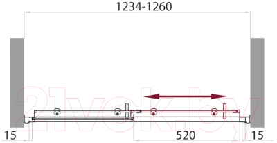 Душевая дверь BelBagno UNO-BF-1-125-P-Cr