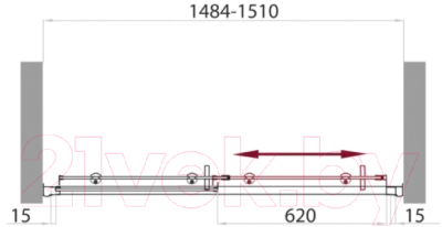 Душевая дверь BelBagno UNO-BF-1-150-C-Cr