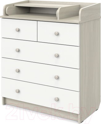 Комод пеленальный Атон Сириус-2 805 ЛДСП (шимо светлый/белый) - фото