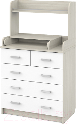 Комод пеленальный Атон Сириус-2 Полка 805 ЛДСП (шимо светлый/белый) - фото