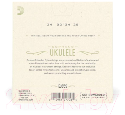 Струны для укулеле D'Addario EJ65S