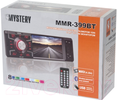 Бездисковая автомагнитола Mystery MMR-399BT