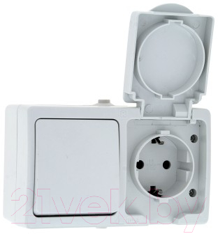 Блок выключатель+розетка EKF Proxima Венеция EVRV16-050-10-540 - фото