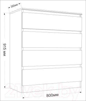Комод Евва Турин ТР-4S/S (дуб сонома)