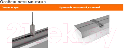 Светильник линейный КС Кориастер PSP-LED-1250-50Вт-4000К / 954002