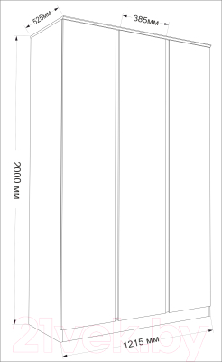 Шкаф Евва Турин ТР-3D-01/S