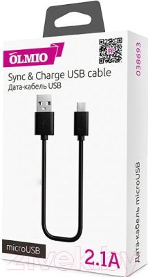 Кабель Olmio USB 2.0 - microUSB 2.1A / 038660
