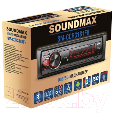 Бездисковая автомагнитола SoundMax SM-CCR3181FB