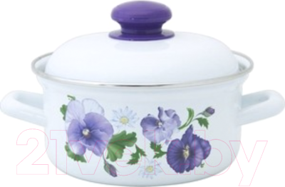 Кастрюля Лысьвенские эмали Анютины глазки С-1508 АП2/4 - фото