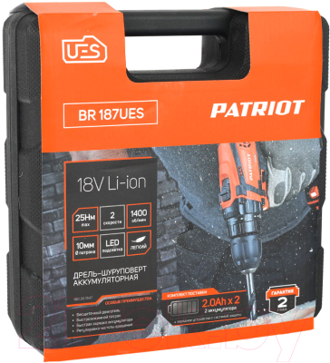 Аккумуляторная дрель-шуруповерт PATRIOT BR 187UES