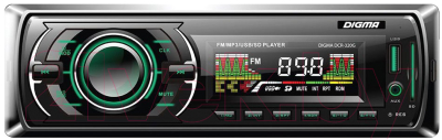Бездисковая автомагнитола Digma DCR-320MC - фото
