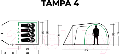 Палатка Trek Planet Tampa 4 / 70217