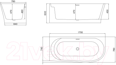 Ванна акриловая BelBagno BB410-1700-780-L