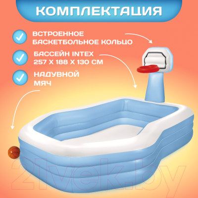 Надувной бассейн Intex Shootin Hoops Family Pool / 57183